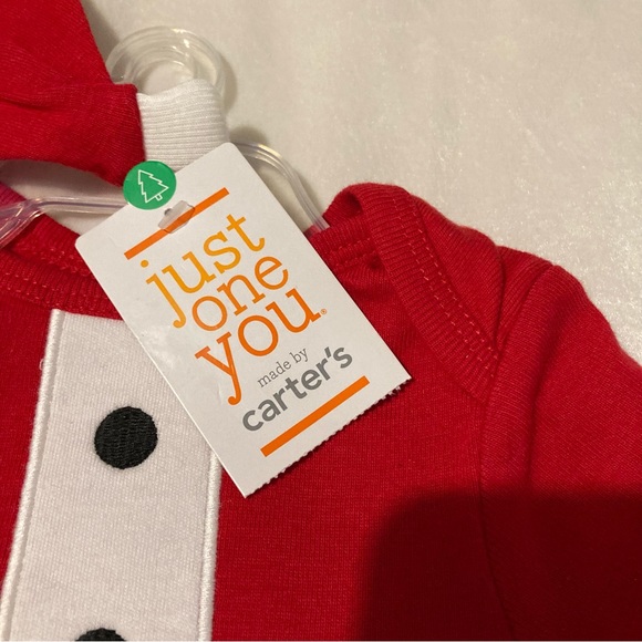 CARTERS NWT NEWBORN SANTA SET SNAP BOTTOM ONSIE - Picture 2 of 6